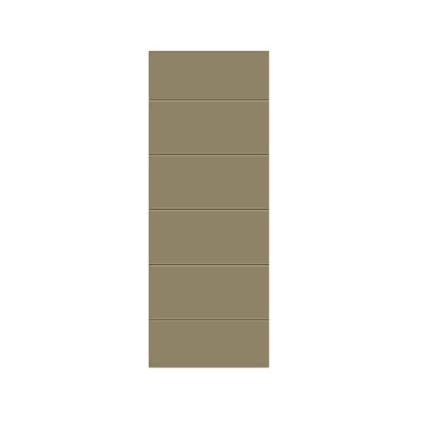 CALHOME Modern Classic Series 18 in. x 80 in. Olive Green Stained Composite MDF Paneled Interior Barn Door Slab