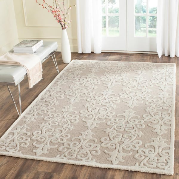 Bella Sand/Ivory Doormat 2 ft. x 3 ft. Floral Area Rug