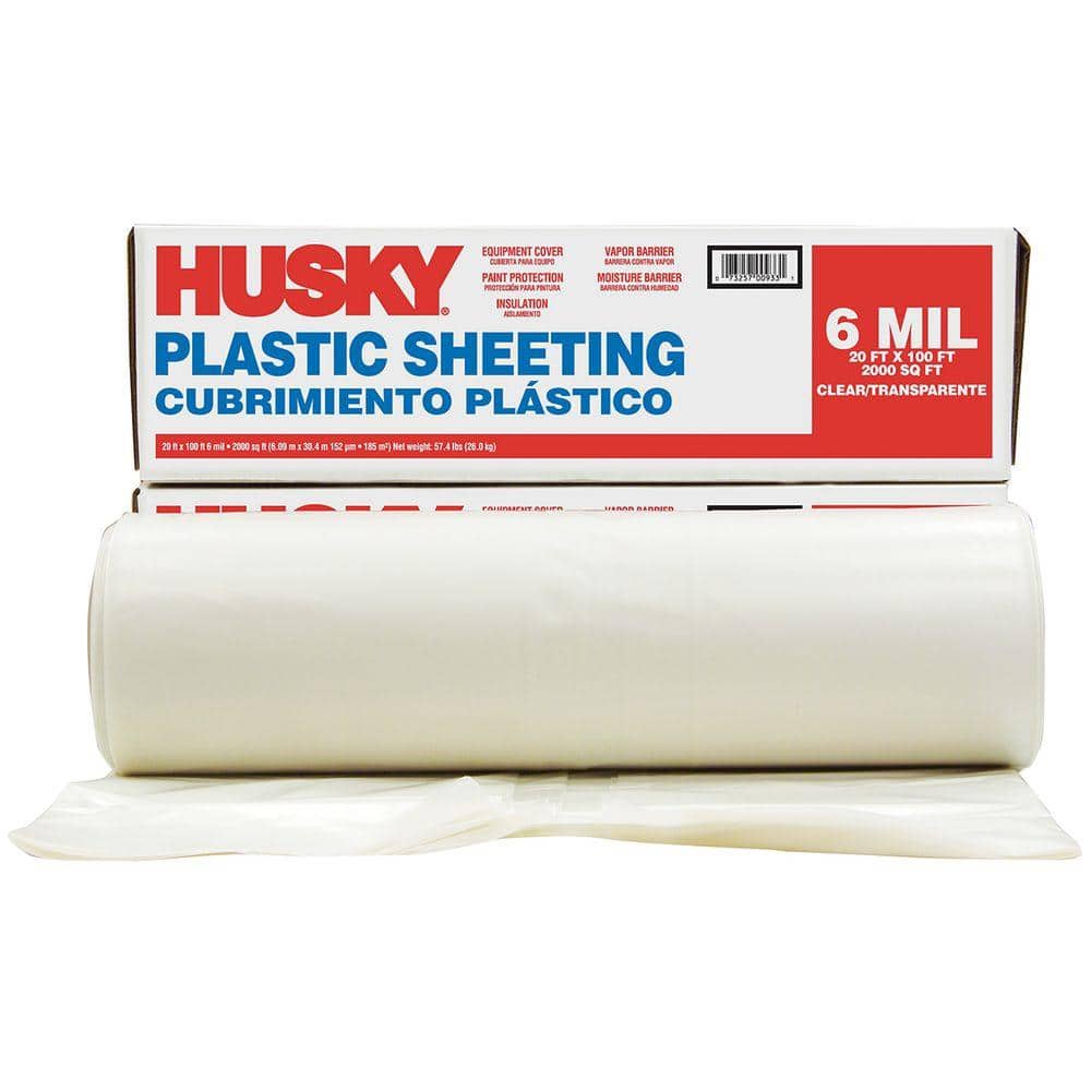 2 Rolls Poly-America 8 X 100 Clear 4 mil Polyethylene Husky Plastic Sheeting 