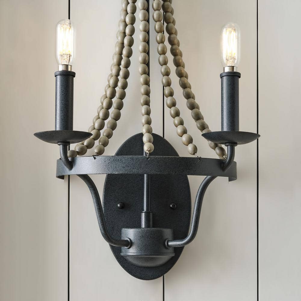 Sean Lavin Nori 2-Light Sconce in Dark Weathered Zinc & Driftwood Grey
