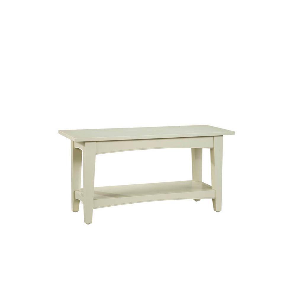 Sand Shaker Cottage Bench with Storage Shelf