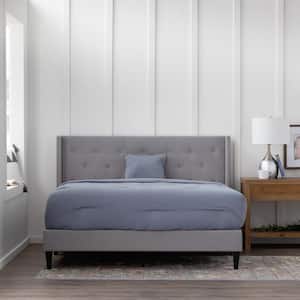 King Size Modern Wooden White or Grey Bed Frame Oak Trim Single Double 