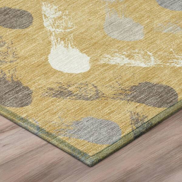 Chantille Machine Washable Indoor/Outdoor Abstract ACN2900 Gold 2 ft. x 3 ft. Accent Rug