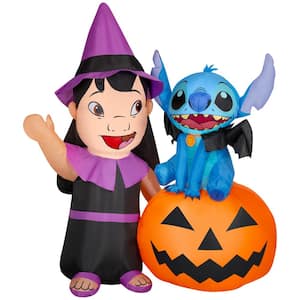 6 ft. Tall Halloween Inflatable Airblown-Lilo and Stich on Pumpkin