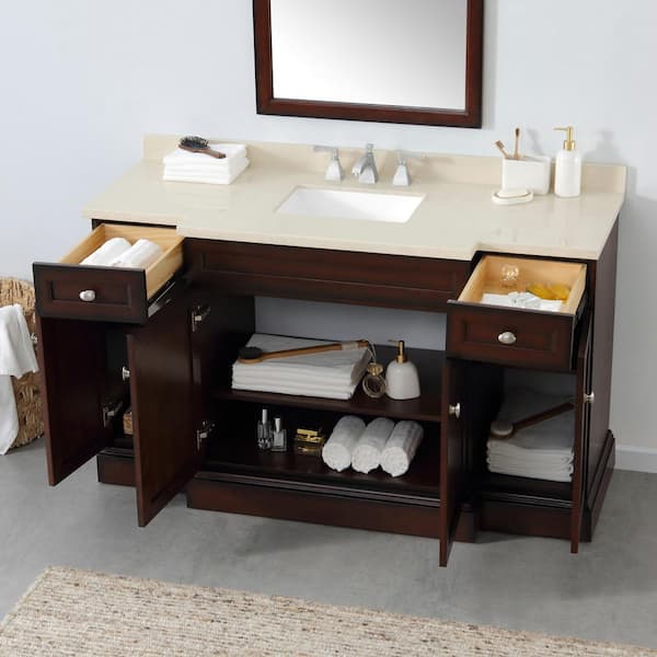 Home Decorators Collection Teagen 58 In, 58 Bathroom Vanity Double Sink