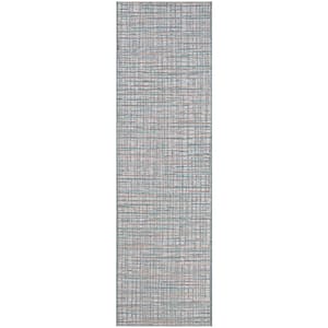 Cape Falmouth Ivory-Coral 2 ft. 3 in. 7 ft. 10 in. Indoor/Outdoor Runner Rug