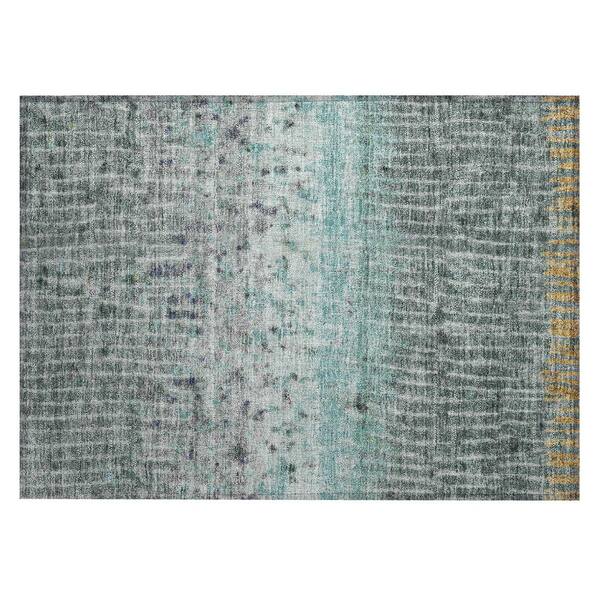Chantille Machine Washable Indoor/Outdoor Abstract ACN2406 Teal 2 ft. x 3 ft. Accent Rug