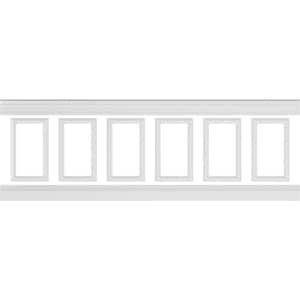94 1/2 in. (Adjustable 32 in. to 36 in.) 21 sq. ft. Polyurethane Ashford Square Panel Wainscot Kit Primed