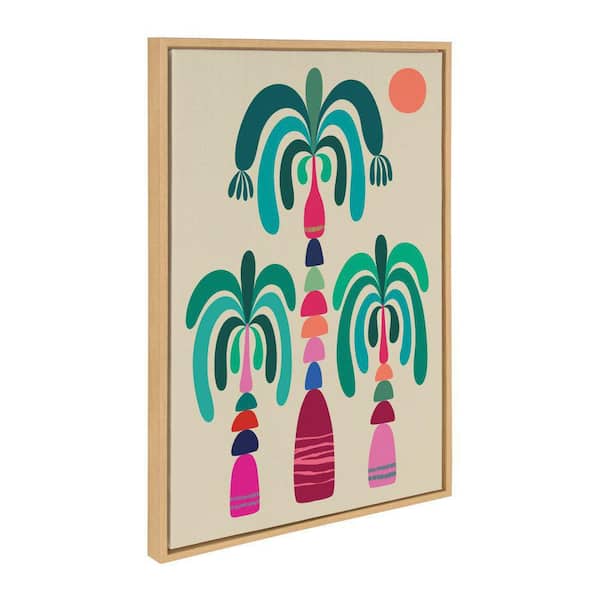 Kate and Laurel Sylvie "MCM Palm Trees" by Rachel Lee Framed Art Print 23 in. x 33 in.