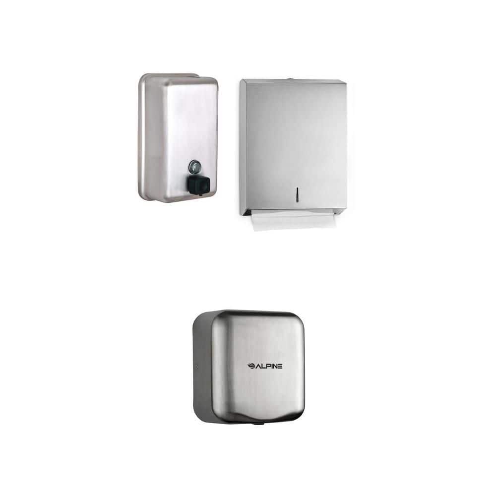 Alpine Industries Stainless Steel Paper Towel & Soap Dispenser