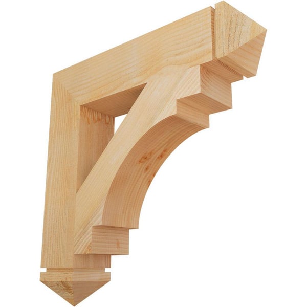 Ekena Millwork 6 in. x 30 in. x 30 in. Douglas Fir Merced Arts and Crafts Rough Sawn Bracket