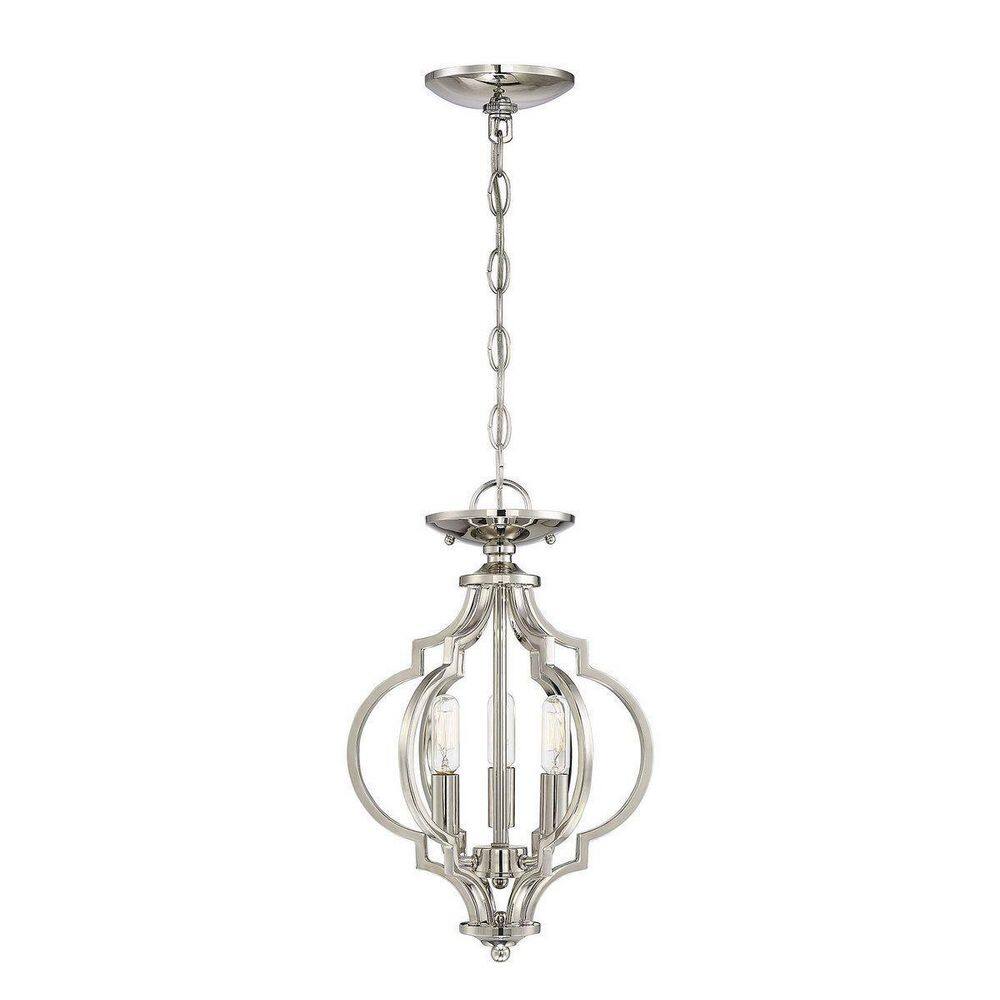 Polished Nickel 16" Farmhouse 3-Light Ceiling Pendant