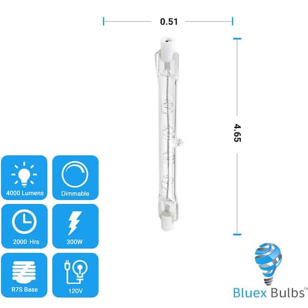 BLUEX BULBS 300-Watt Equivalent R7S LED Light Bulb Warm White (2-Pack) R7S- 118MM-300W - The Home Depot