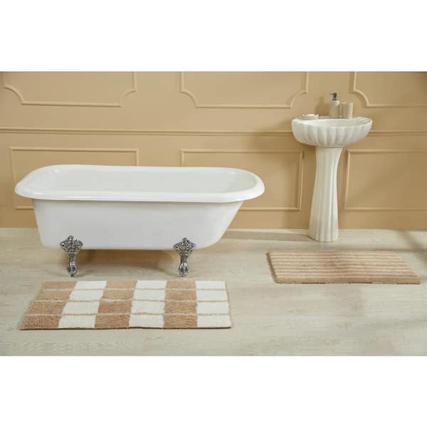 Origin 21 21-in x 34-in Black White Polyester Bath Mat in the Bathroom Rugs  & Mats department at