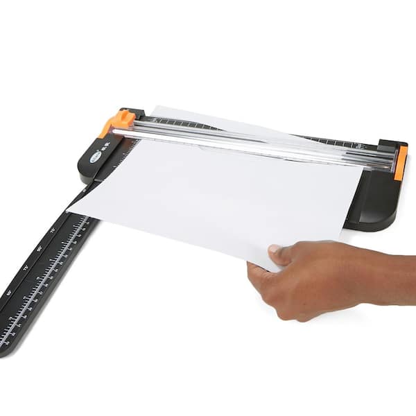 Mind Reader Portable Paper Cutter with Finger Guard, Black