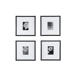 Black Modern Frame with White Matte Gallery Wall Picture Frames (Set of 4)