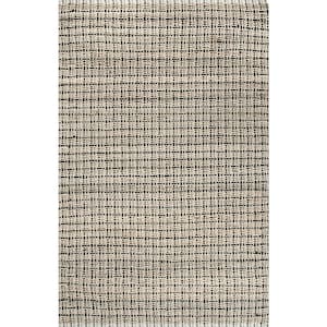 Monroe Casual Checkered Jute Neutral 8 ft. x 10 ft. Area Rug