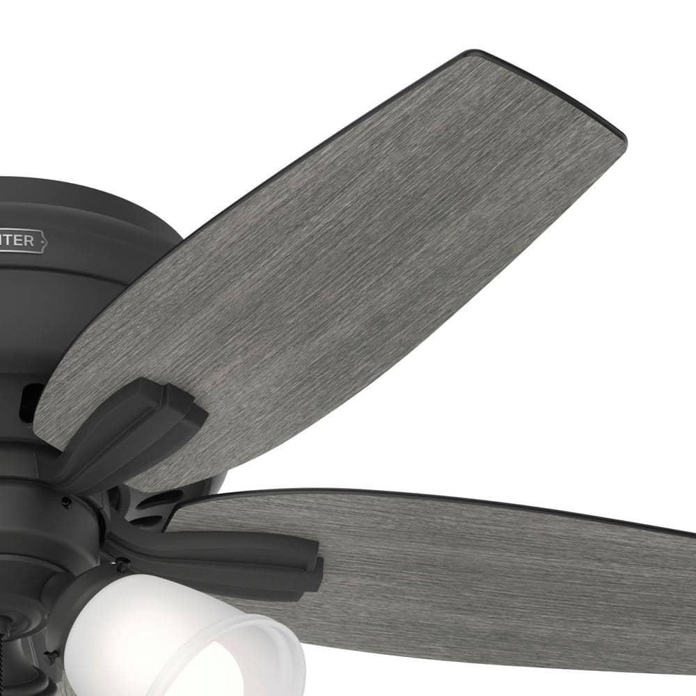 42" Matte Black Low Profile Ceiling Fan with LED Light