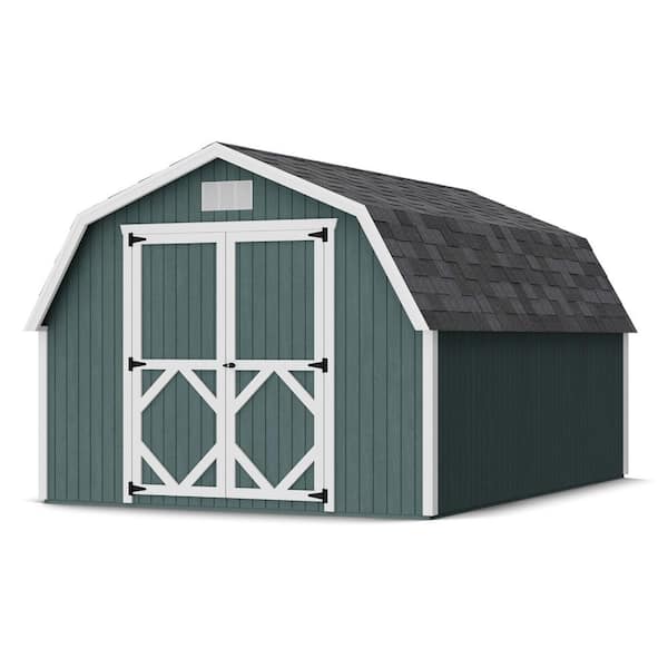 Classic Gambrel 10 ft. x 14 ft. Outdoor Wood Storage Shed Precut Kit with 4 ft. Sidewalls and Floor (140 sq. ft.)