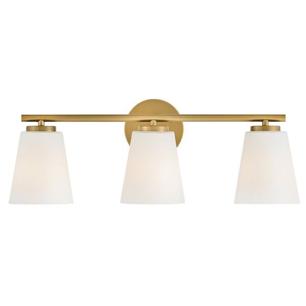 LARK - Bri 24.0 in. 3 Light Lacquered Brass Vanity Light