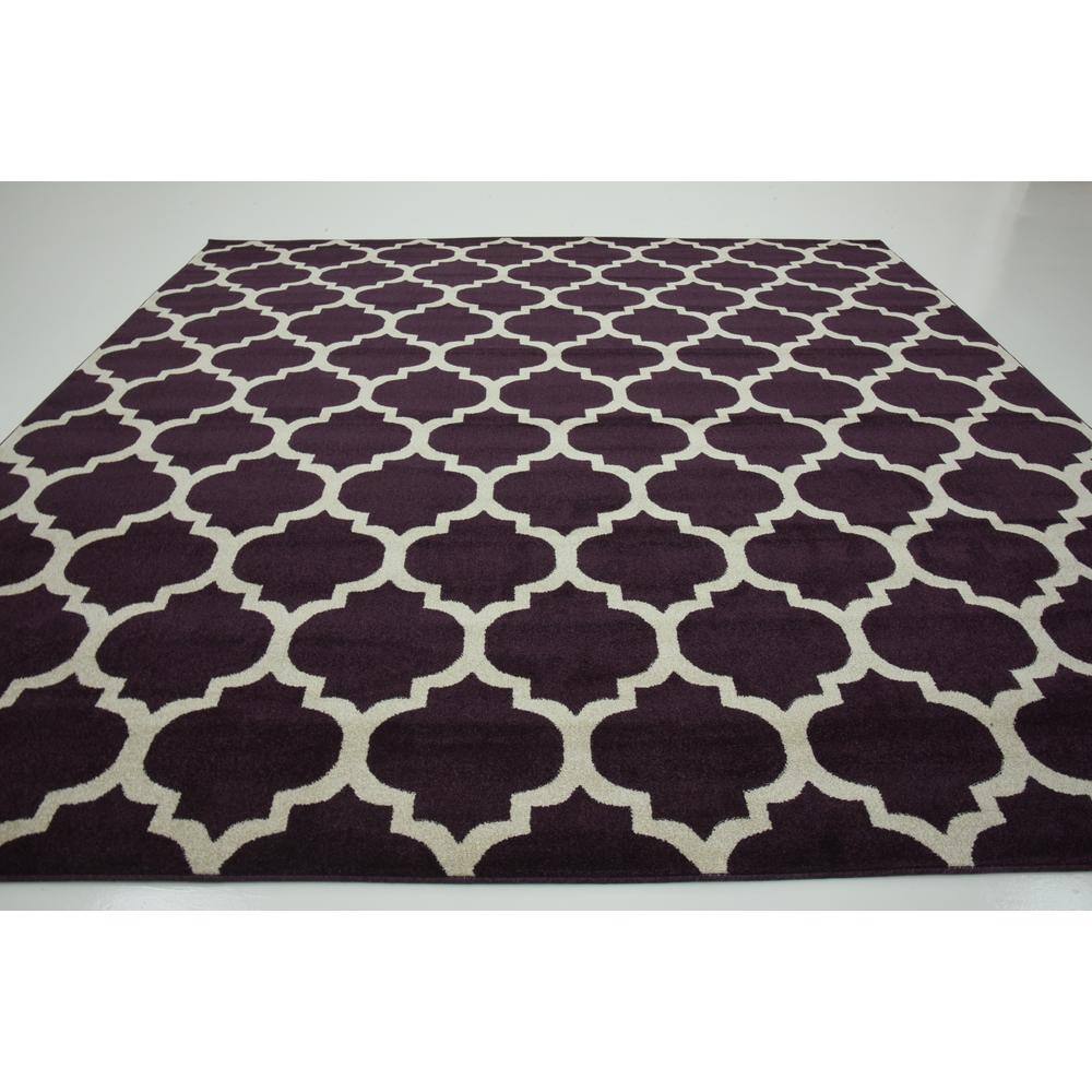 Reversible Trellis Purple Synthetic 10' Square Rug