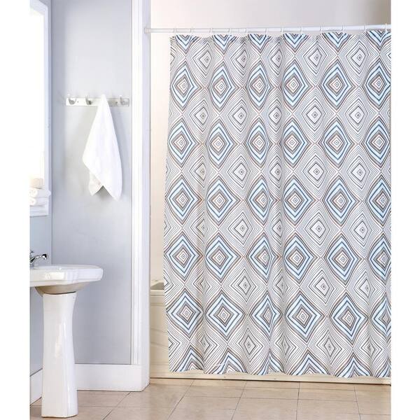 Unbranded Kaitlyn 70 in. Multi Geometric Shower Curtain