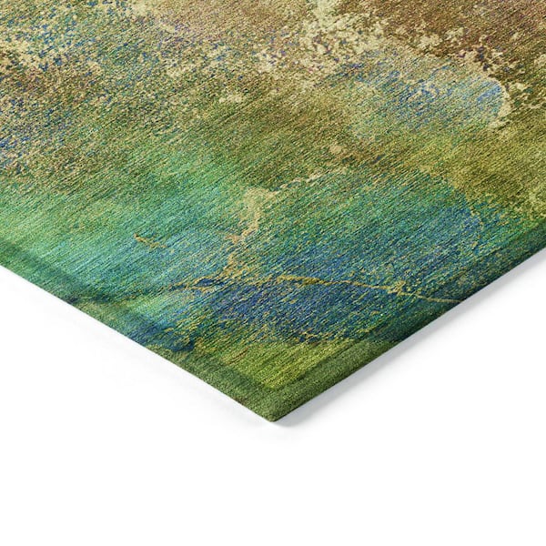 Chantille Machine Washable Indoor/Outdoor Abstract ACN2308 Green 3 ft. x 4 ft. Area Rug