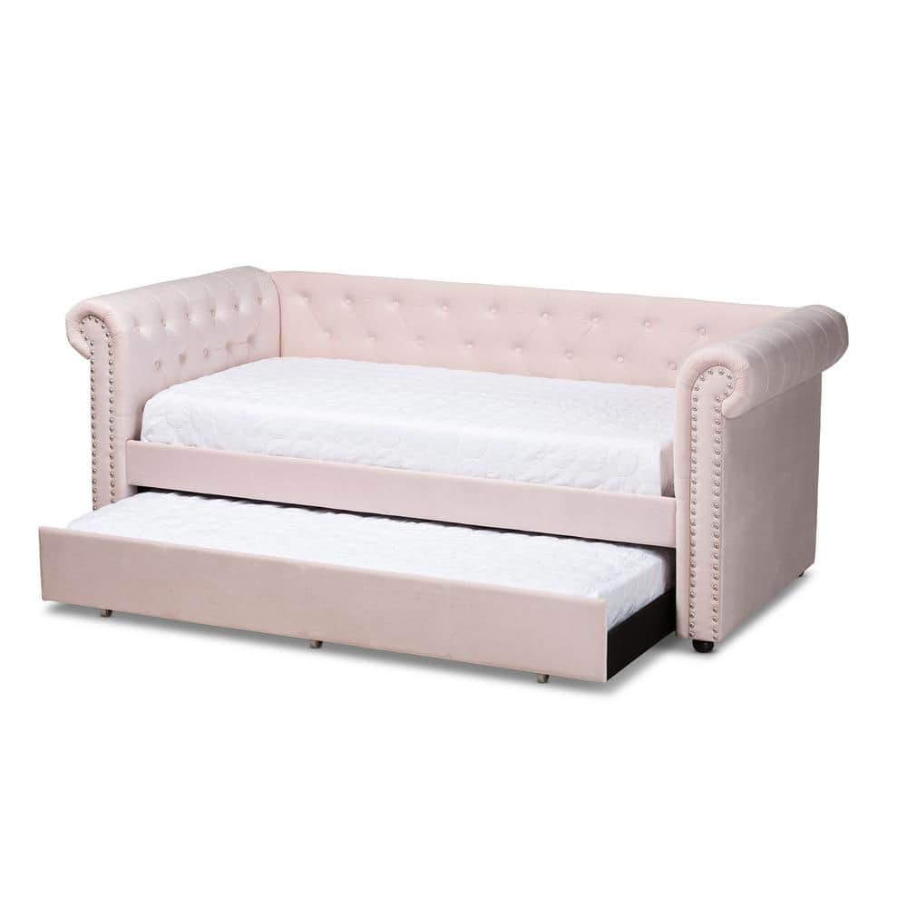 UPC 193271011995 product image for Mabelle Light Pink Twin Daybed with Trundle | upcitemdb.com