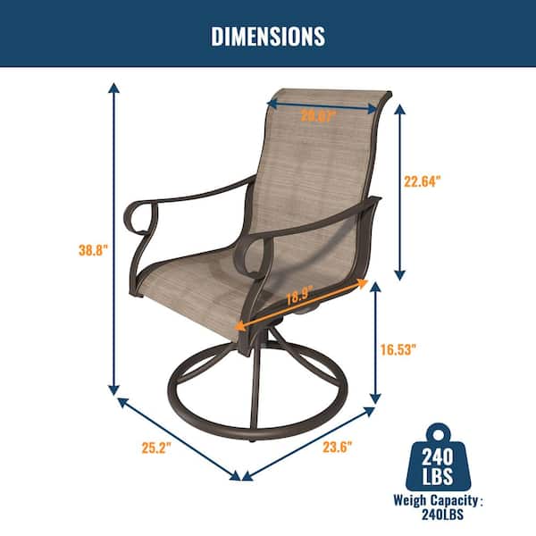 5-Piece Metal Outdoor Dining Set with Umbrella Hole Table and 360° Swivel Rocking Chairs(Limited Time Free Umbrella)