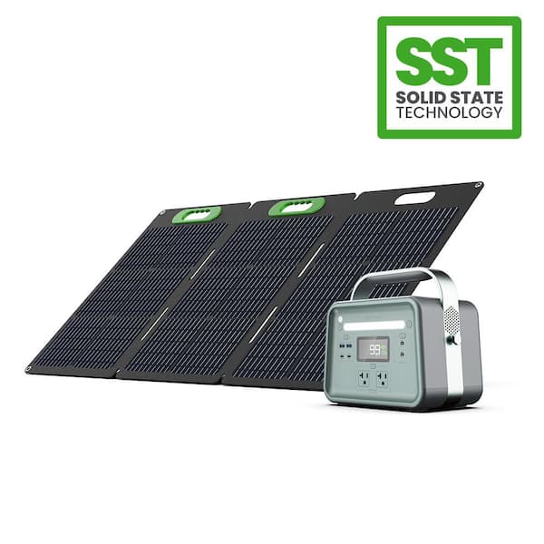 YOSHINO Solid-State Solar Battery Generator 330W (241Wh) Push-Button Start with 100W Portable Solar Panel, for Home, Camping