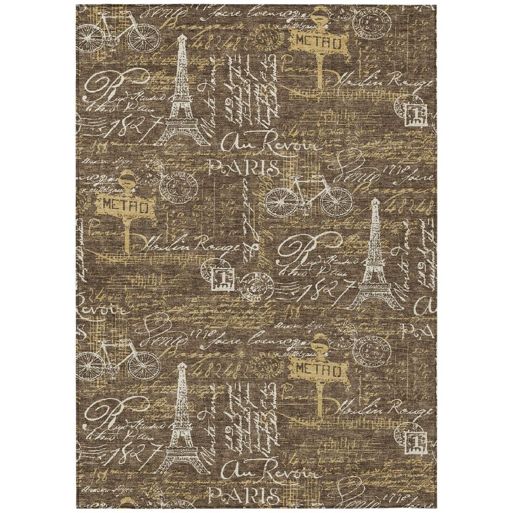 Chantille Machine Washable Indoor/Outdoor Abstract ACN2639 Chocolate 8 ft. x 10 ft. Area Rug price history on PriceWatchPro