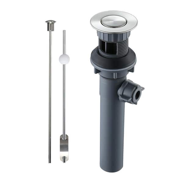 ARCORA 2-1/8 in. x 8-5/8 in. x 8-5/8 in. Bathroom Sink Lift Rod Drain in Brushed Nickel