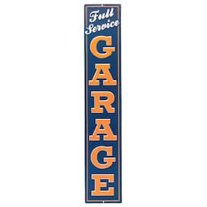 Full Service Garage Orange Embossed Tin Sign