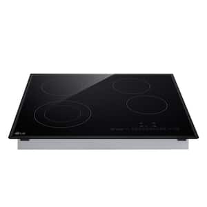 24 in. 4 Elements Radiant Electric Cooktop in Black with Dual Element