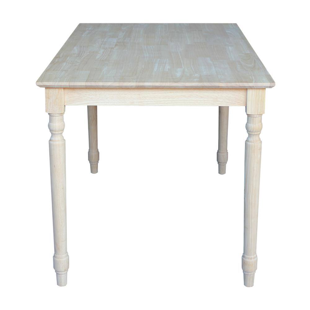 Classic Unfinished Rubberwood 30"x48" Rectangular Dining Table