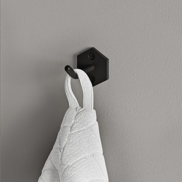 Swiss Madison Brusque J-Hook Robe/Towel Hook in Matte Black