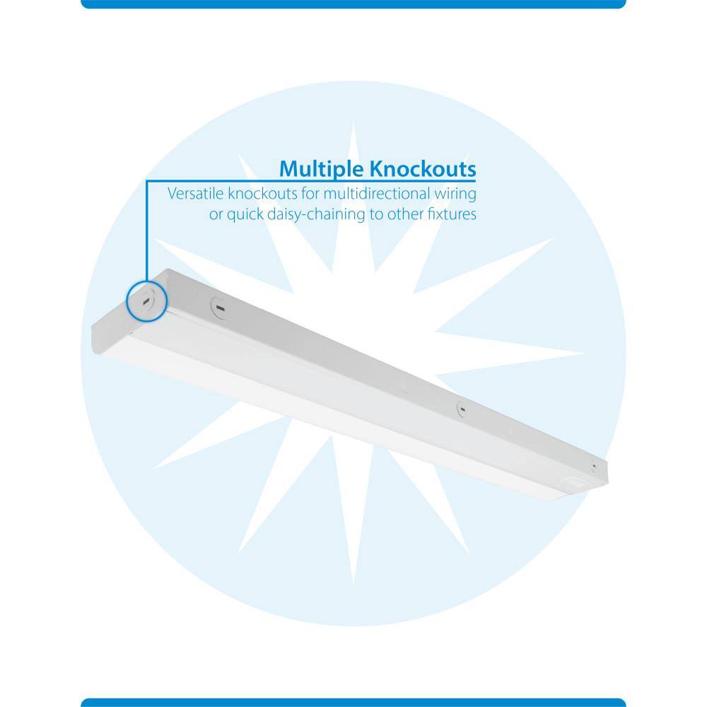 24-Inch White Adjustable LED Under Cabinet Light Bar