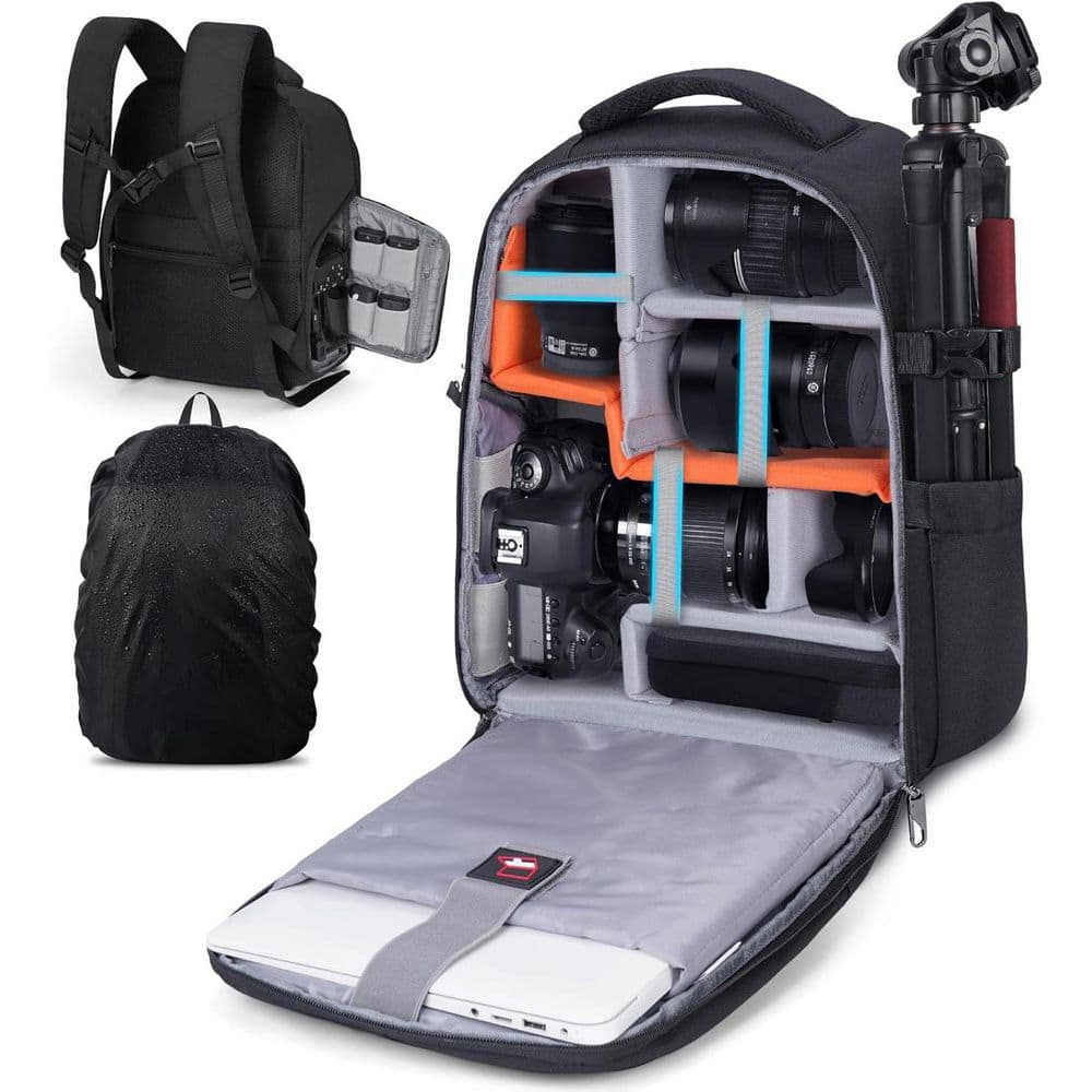 Lukyamzn Camera Backpack with Tripod Holder Anti-Theft Photography Bag ...