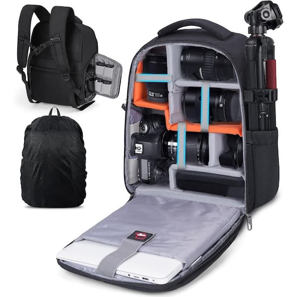 Lukyamzn Camera Backpack with Tripod Holder Anti-Theft Photography Bag for DSLR/SLR Mirrorless 14 in. Laptop Black