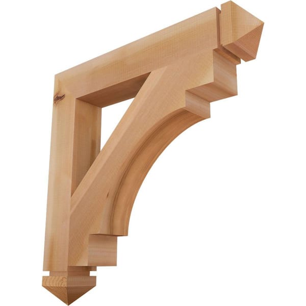 3.5 in. x 26 in. x 26 in. Western Red Cedar Merced Arts and Crafts Smooth Bracket