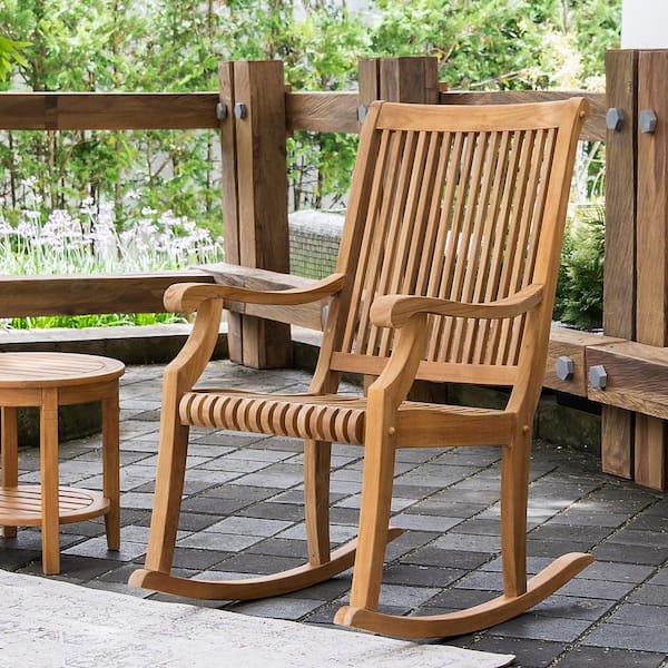 Teak outdoor rocking store chair