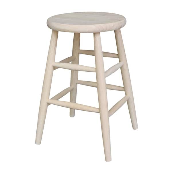 24 in. Unfinished Wood Bar Stool