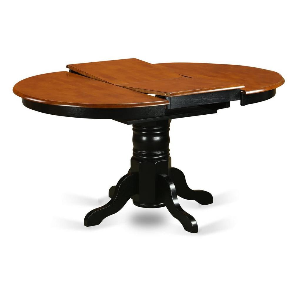 Black and Cherry Oval Wood Dining Set with 6 High Back Armless Chairs