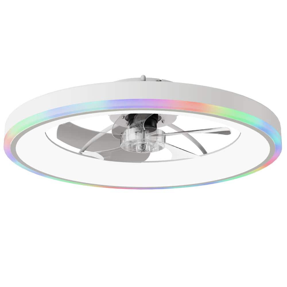 23.6 in. White RGB LED Fandelier Ceiling Fan with Light, Remote and App Control, Reversible 6-Speed DC Motor price history on PriceWatchPro