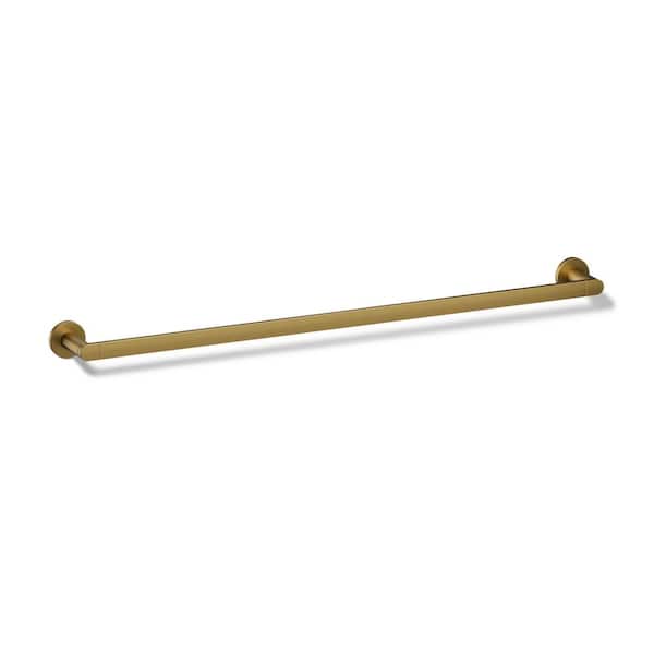 Composed 30 in. Wall Mounted Towel Bar in Vibrant Brushed Moderne Brass
