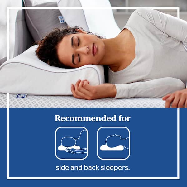 Deluxe Memory Foam Pillow with Cooling Gel Top & Zipper Cover-Flat&Curve  Shaped