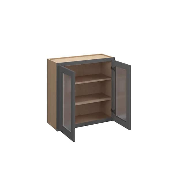 Kunal Kitchens Rockingham Recessed 30 in. W x 30 in. H x 12 in. D in Painted Stratus Plywood Assembled Frosted Glass Wall