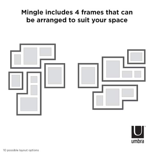 Umbra 1015592-1106 Mingle Gallery Frame, Black - Set of 4