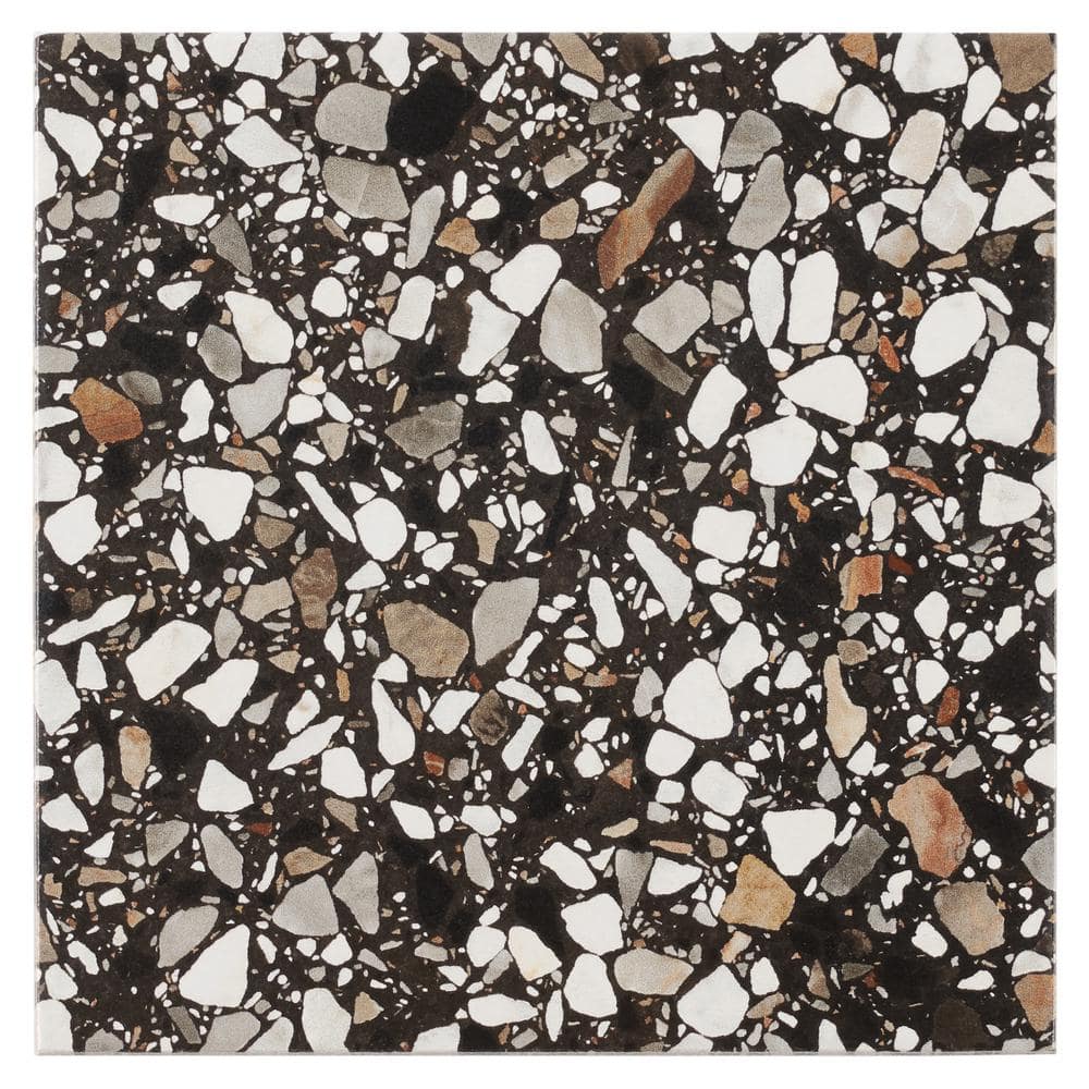 Grain Black Matte Porcelain Patterned Floor and Wall Tile