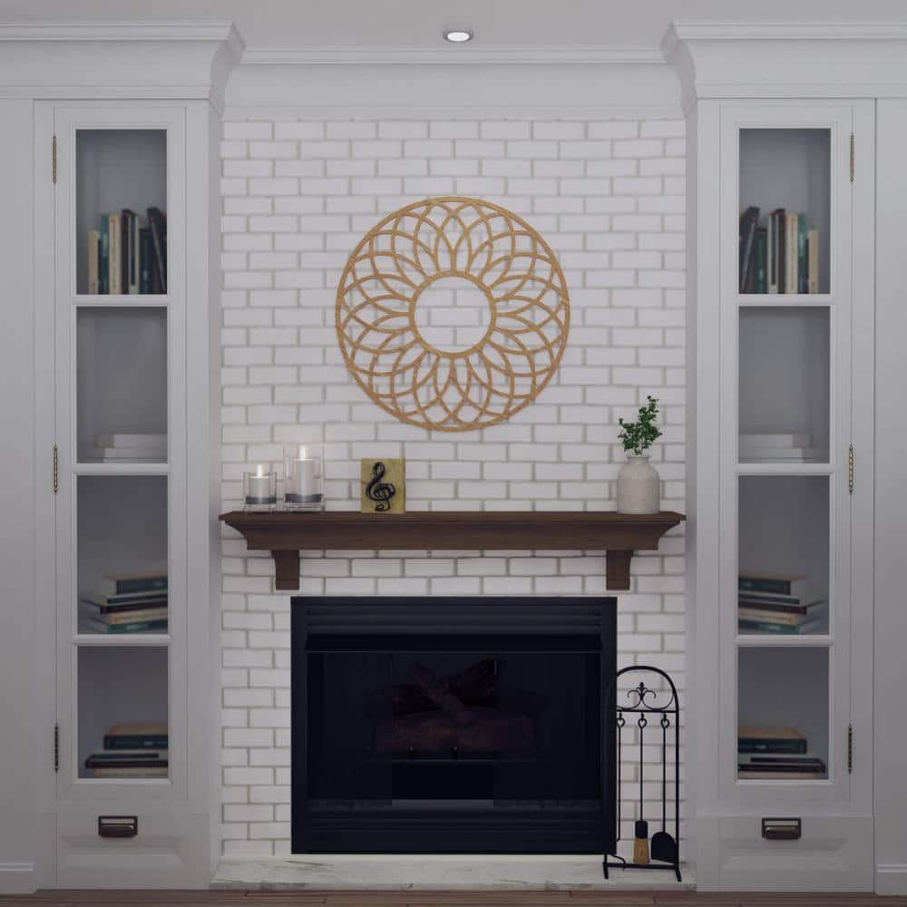 18" Round Unfinished Oak Ceiling Medallion with Pierced Design